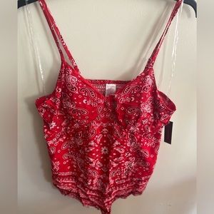 Red bandana tank top